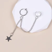 1pcs new popular painless ear clip earrings for women punk star moon circle non piercing fake earrings jewelry gifts