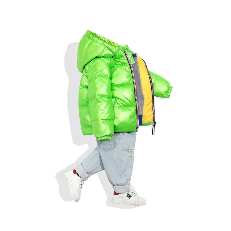 Пуховик детский зимний на белом утином пуху 90% утепленный короткий 2021 |