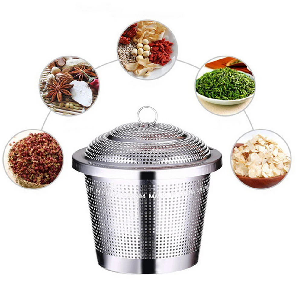 

Durable 3 Sizes Reusable Stainless Mesh Herbal Ball Tea Spice Strainer Teakettle Locking Tea Filter