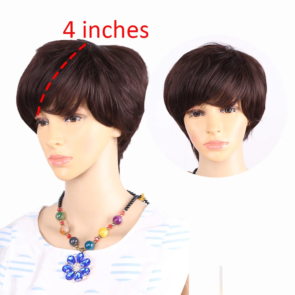 Синтетические короткие прямые парики Amir для женщин черные и коричневые с челкой