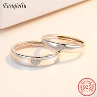 fanqieliu heart zircon real 925 sterling silver woman ring for lovers crystal man finger jewelry gift fql21501