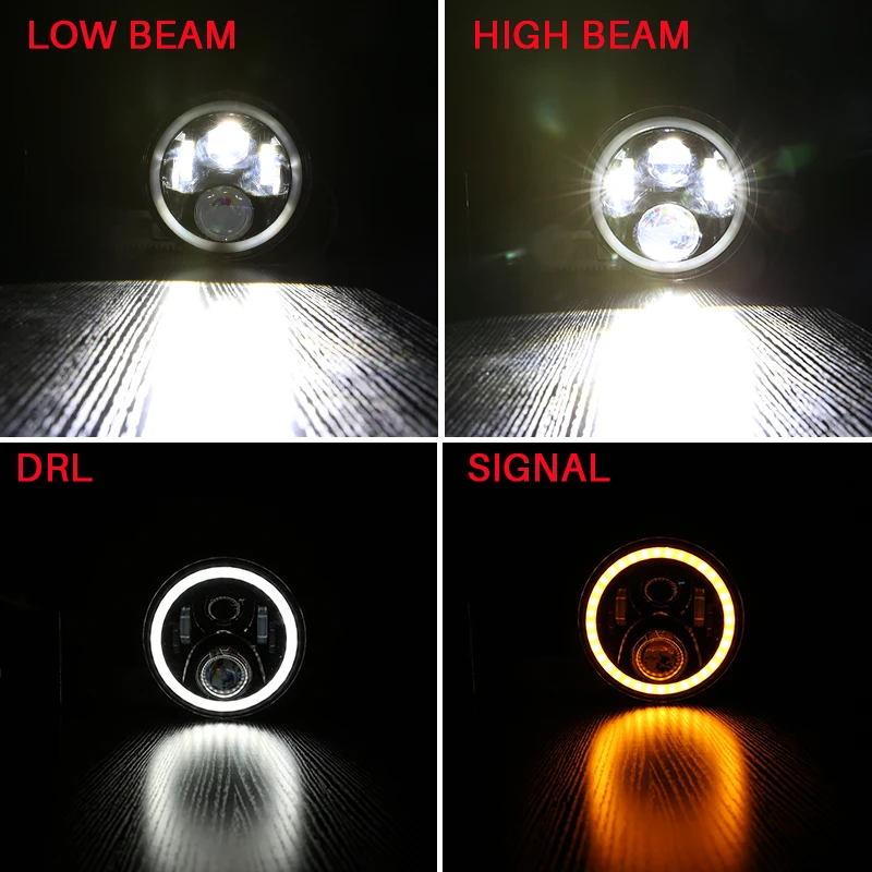 Автомобильные аксессуары круглая фара 7 дюймов проектор H4 светодиодный фары для