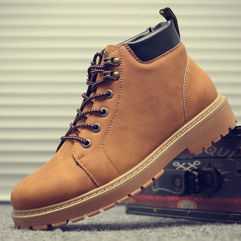 Осенне зимние мужские Ботинки martin обувь на высоком каблуке в стиле ретро рабочие