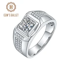 Кольцо GEM'S с натуральным бриллиантом для мужчин, свадебное кольцо с бриллиантом для мужчин, 1,0 Ct. 6,5 мм