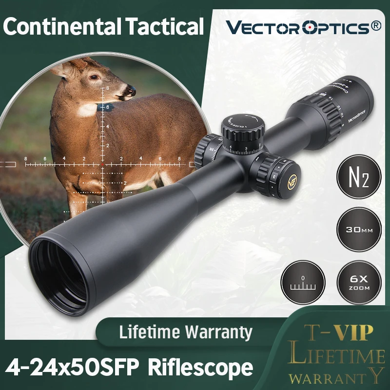 Тактический Оптический прицел Vector Optics Continental 4 24x50 SFP HD стекло 1/10 мил 30 мм трубка