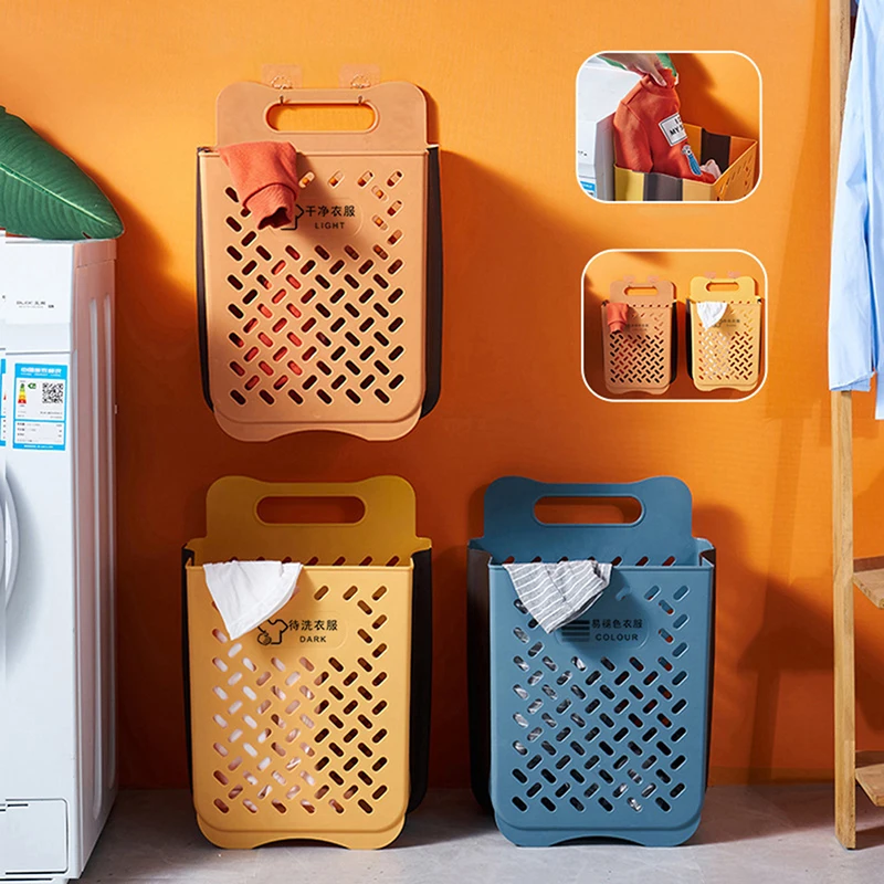 

1 Pc Storage Basket Laundry Basket Dirty Clothes Storage Basket Put Clothes Large Portable Bathroom Folding House Wall Hanging