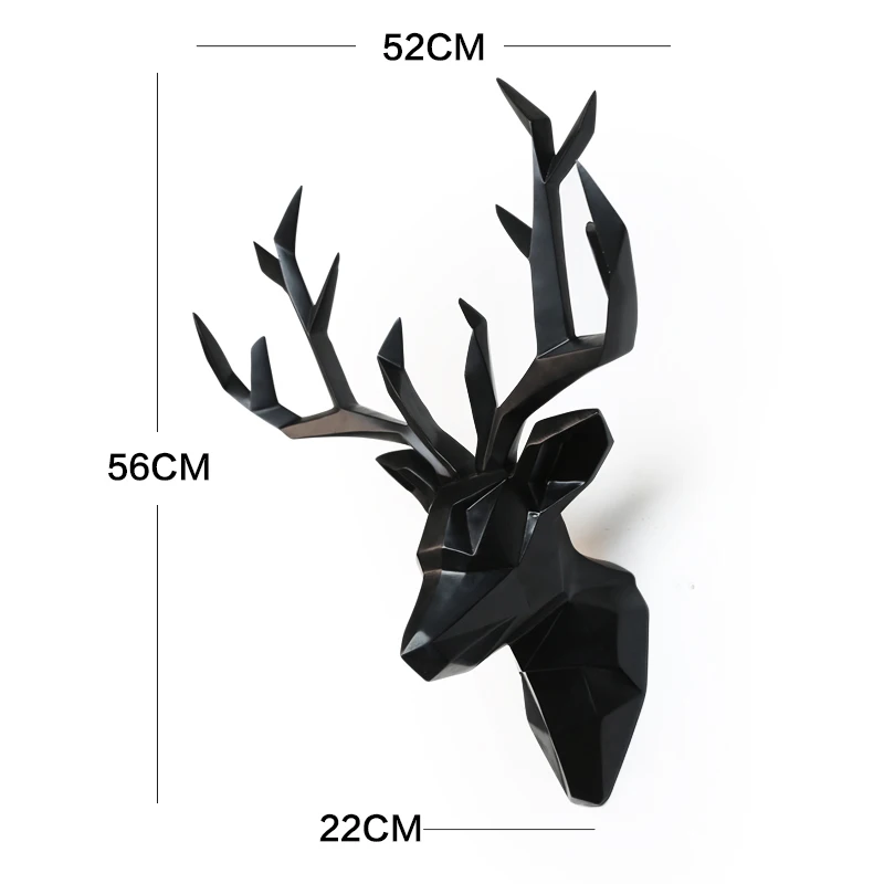 

MGT Large 3D Deer Head Statue Sculpture Decor Home Wall Decoration Accessories Animal Figurine Wedding Party Hanging Decorations