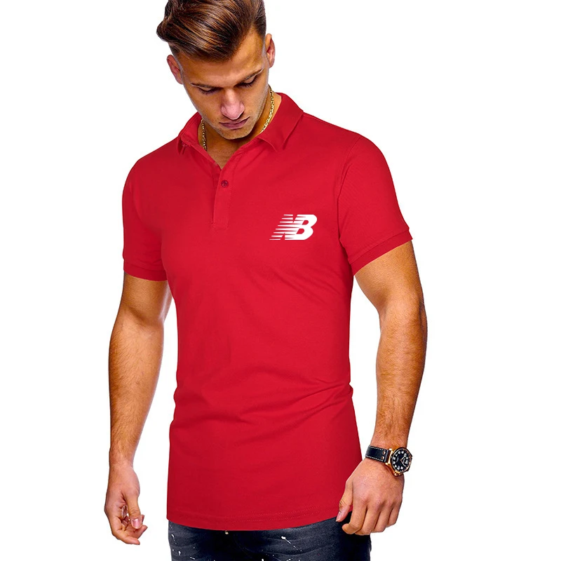 

Men NB Polo Shirt Men's Business Work Casual Cotton Male Top Tees Autumn Long Sleeve Turn-down Collar Polo Shirts Size S-3XL