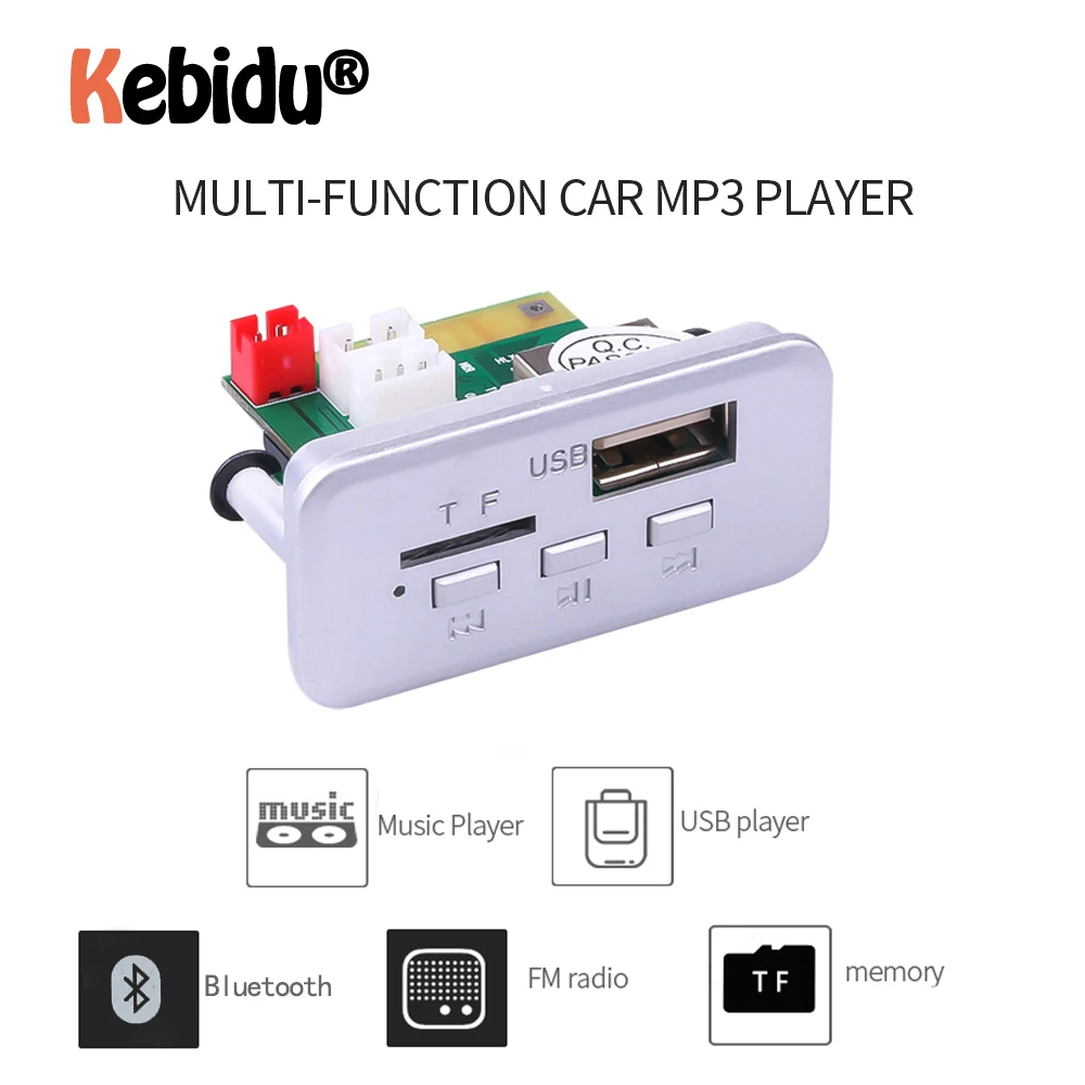 Мини 12 В Автомобильный MP3 плеер модуль Bluetooth V5.0 декодер плата панель