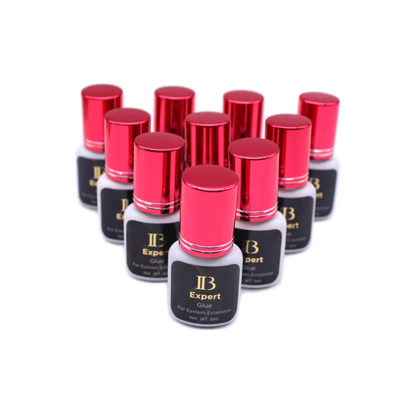 

10 bottles Korea IB Ibeauty Expert Glue For Eyelash Extension Original 5ml Black Glue Wine Red Cap False Lash Beauty Shop Tools