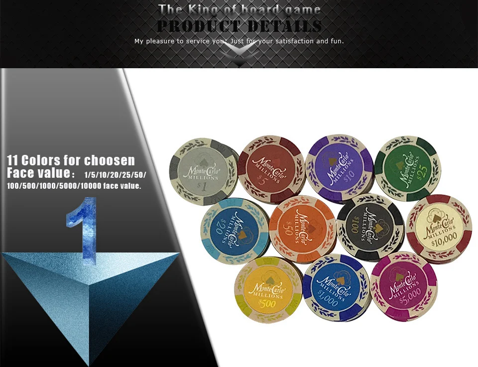 K8356 25 шт./лот доллар пшеничной пленки глиняные чипы монеты Baccarat Texas Hold'em Цвет Корона глина покерные игровые чипы Pokerstars 14 г