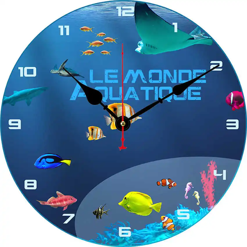 Настенные часы RIHE Fish Ocean World круглые деревянные картонные 6 16 дюймов современные