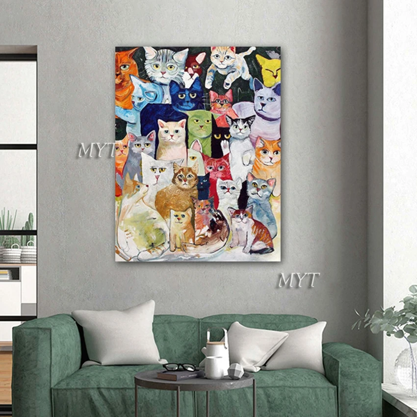 Милые домашние кошки картина маслом настенные картины 100% ручная роспись холст