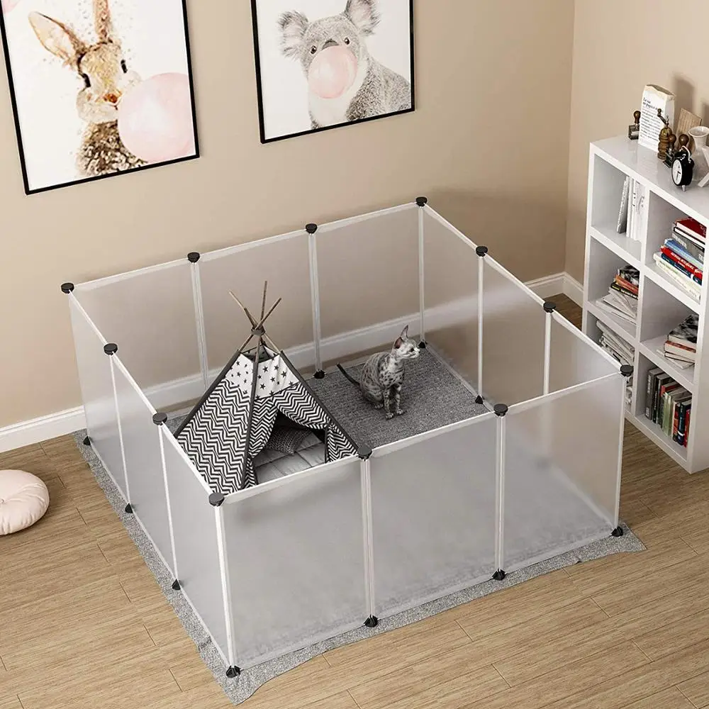 

Pet Dog Fences Playpen DIY Freely Combined Multi-functional Dog Cage Yard Fence Foldable Sleep Playing Kennel House for Dogs Cat