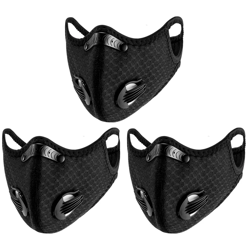 3 шт. новая дышащая унисекс маска для лица с фильтром из активированного угля