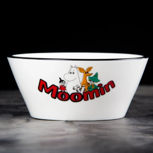 O 1PCS Скандинавский стиль Moomin 8 дюймов стейк керамическая тарелка рисовая чаша ложка Amy Shili мультфильм керамическая детская посуда - Цвет: O 1PCS