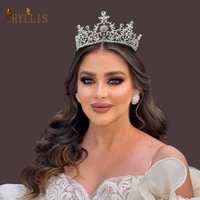 a123 new luxury tiara bridal crown for women royal zirconia wedding hair accessorie silver color headdress bride jewelry prom