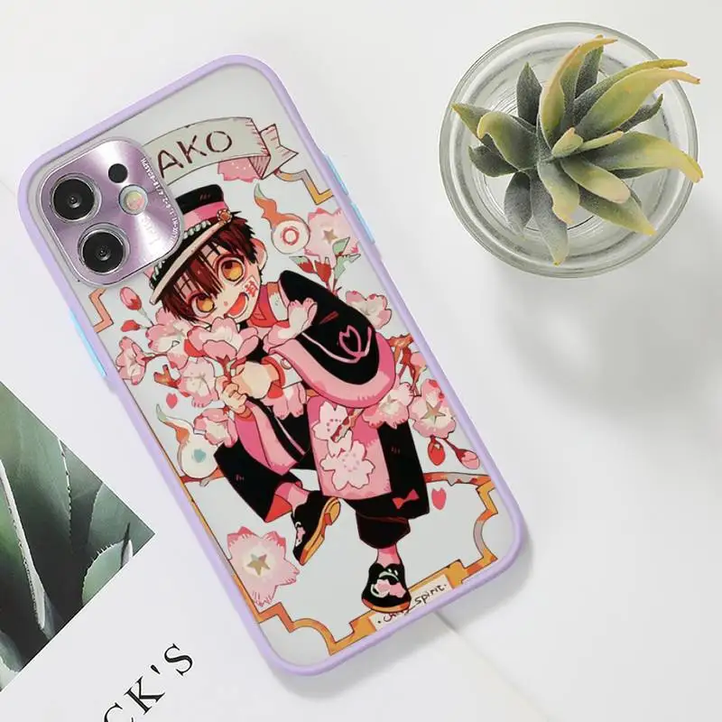 

Toilet bound Hanako kun Anime Phone Case For iPhone 12 11 Mini Pro XR XS Max 7 8 Plus X Matte transparent Purple Back Cover