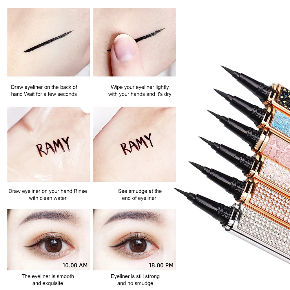 1 PC 2021 Self-adhesive 2 In Magic Lash Liner Glue Pen Non Magnetic No Diamond Bling Glitter Liquid Eyeliner Waterproof | Красота и
