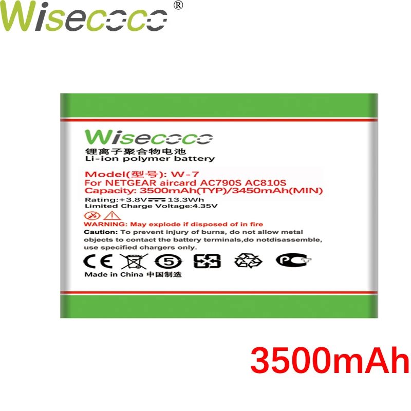 

WISECOCO 3500mAh W-7 Battery For NETGEAR Aircard AC790S AC810S Sierra +Tracking Number