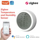 Контроллер температуры и влажности Zigbee, комнатный гигрометр-термометр с ЖК-дисплеем для умного дома Alexa Google