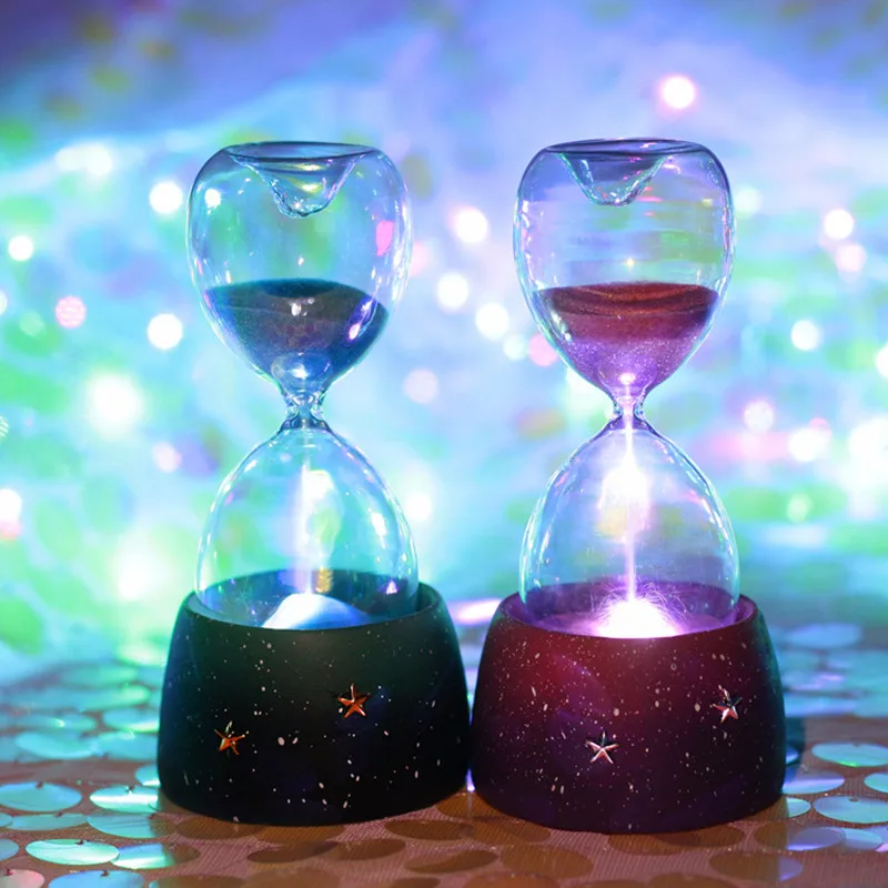 

Star Hourglass Light Resin Material Desk Lamp Crafts Birthday Gift Romantic Couple Decoration Home Decor Night Lights