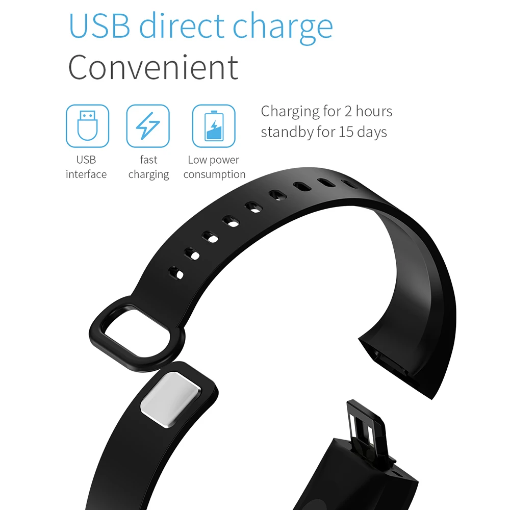 Водонепроницаемый смарт-браслет фитнес-трекер измерение артериального давления