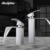 waterfall polished bathroom basin faucet mixer single lever single hole chrome brass hot and cold washing bathroom tap torneira