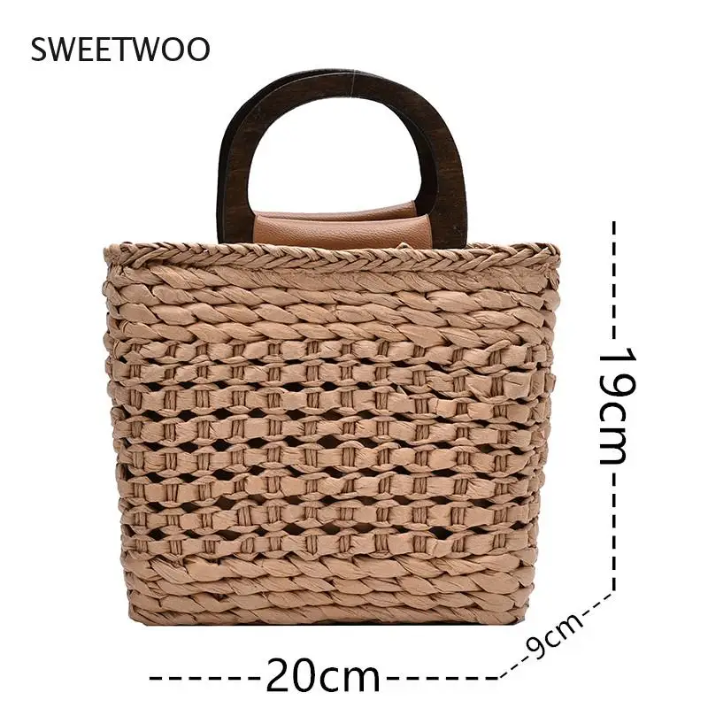 

New Fashion Women Straw Crossbody Bag Hand-Woven Shoulder Bags Seaside Vacation Designer Handbags Ladies Shoulder Messenger Bag