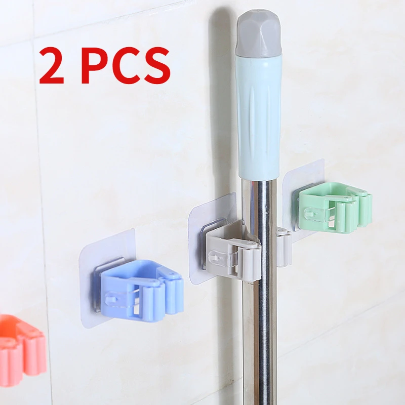 

Wall Mounted Mop Organizer Holder Brush Broom Hanger Home Storage Rack Bathroom Suction Hanging Pipe Hooks Household Tools home