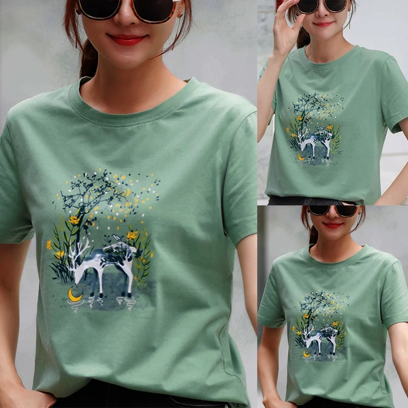 

Женская летняя футболка Kili, Повседневная футболка с коротким рукавом и принтом