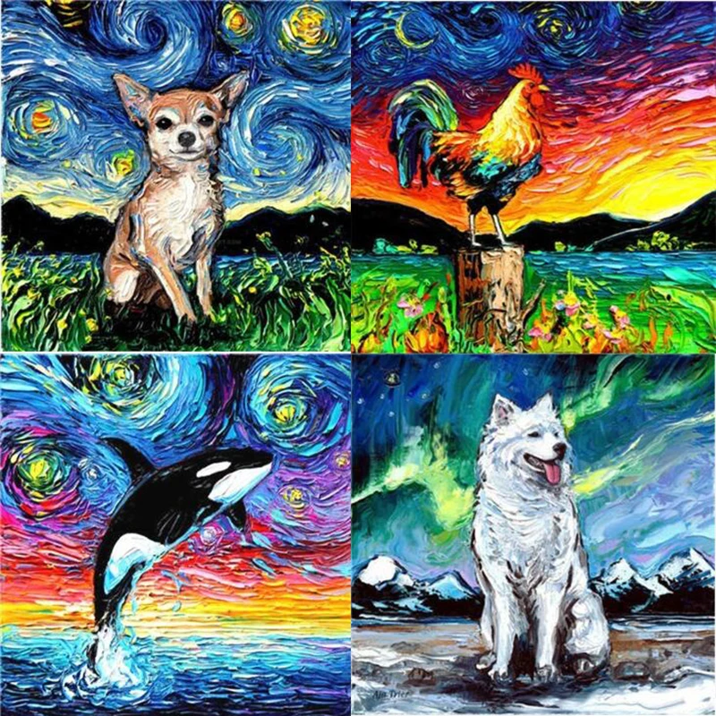 

Новинка, хит, полный квадрат/круглый 5D DIY Алмазная картина "животное собака" 3D вышитая абстрактная мозаика, украшение, подарок