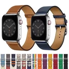 Ремешок из искусственной кожи для Apple watch 42 мм 38 мм Series 1 2 3 4 5 6 SE, спортивный браслет с одной петлей для iWatch 40 мм 44 мм