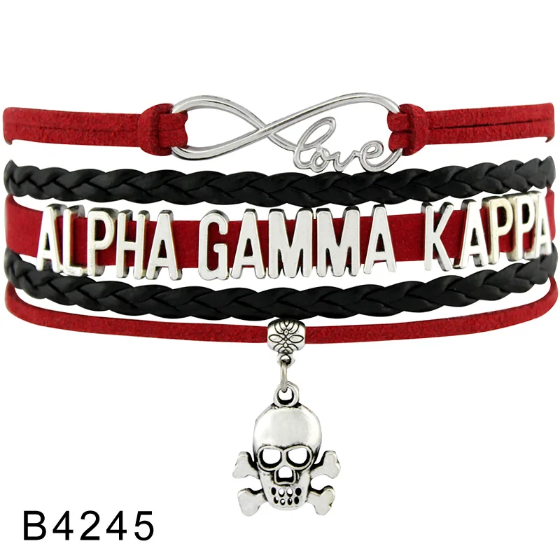 B4245 Колледж Fratority AKA DST GPhiD зет ADPi AGS ZTA Альфа Omicron Pi AGK Чи Омега Tri Delta Sigma Kappaa Phi Mu Гам Браслеты - Окраска металла: B4245