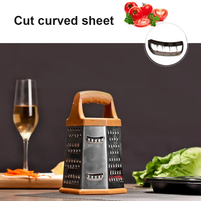 Кухня Нержавеющая сталь 6 гранная коробки терка для овощей резки сыра