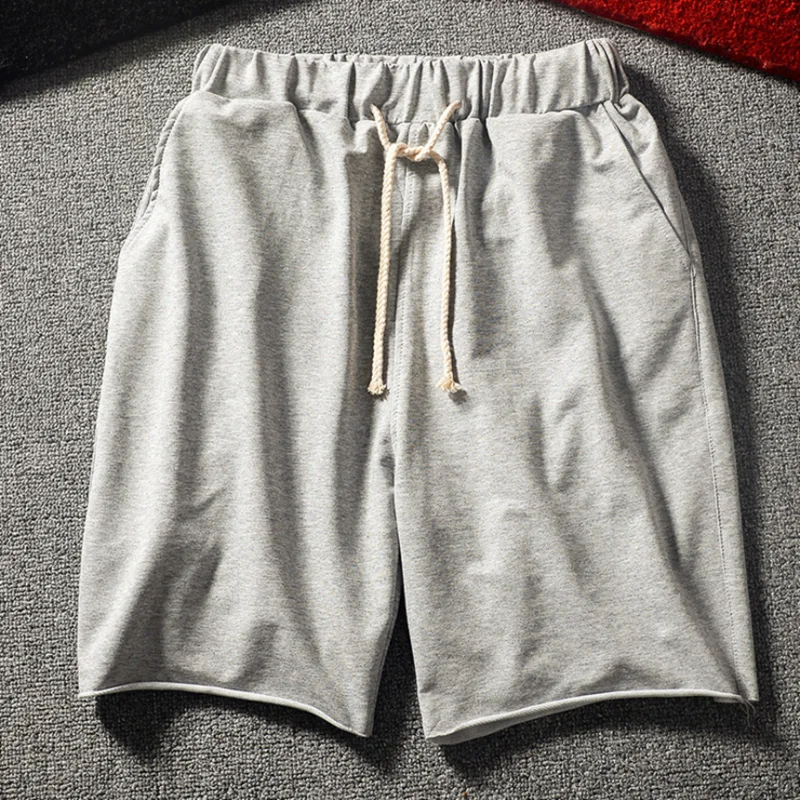 

Summer American Basic Shorts Straight Casual Sports Pants Large Size Loose Solid Color Stretch Five-point Pants Male S-5XL
