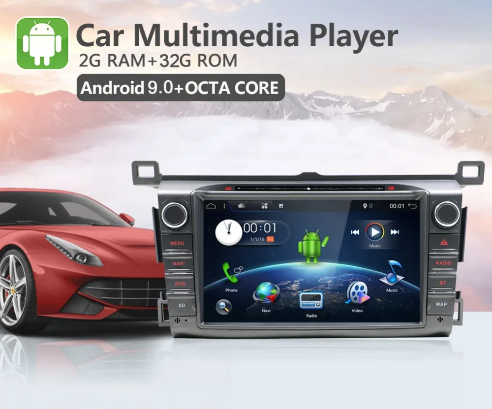 HD Octa 8 Core 2 din автомобильный радиоприемник gps Android 9,0 Автомобильный DVD плеер для Toyota RAV4 для Toyota Previa RAV 4 2013 радио кассетный магнитофон