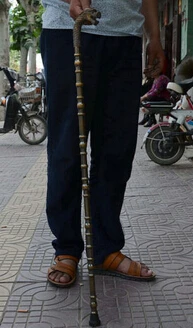 Китай Бронзовый Дракон драконов зверь голова статуи костыли трость палочка