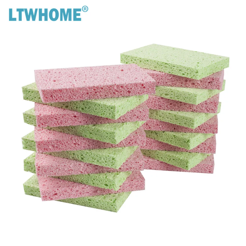 LTWHOME натуральные Целлюлозные губки долговечные чистящие губки