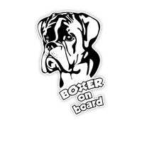 car sticker cartoon lovely dog boxer on board automobiles accessories pvc decal for vw polo passat17cm11 1cm