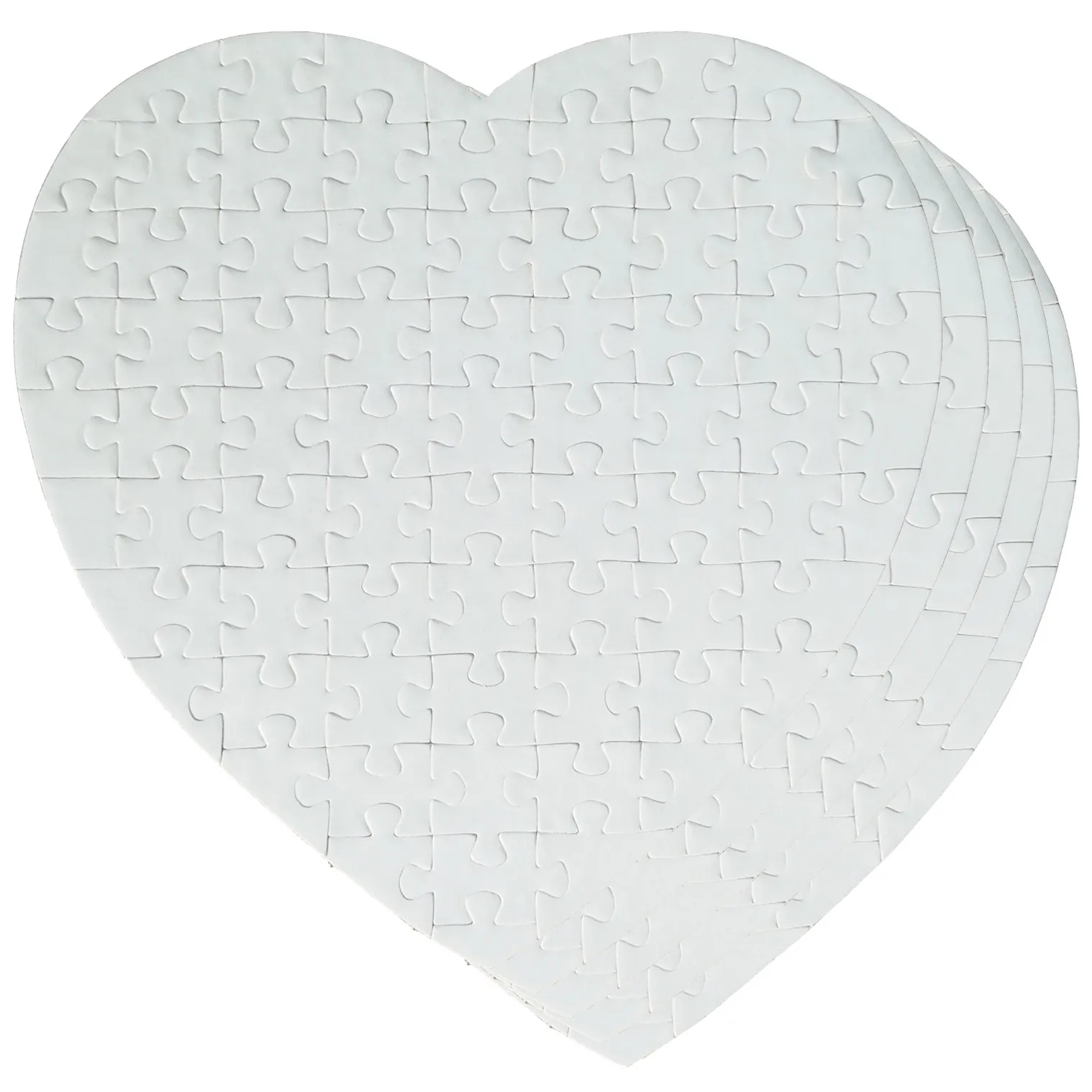 

Heart-shaped pure white puzzle (1mm) 75PC/piece selected diy sublimation blank puzzle DIY craft heart puzzle DIY transfer F4