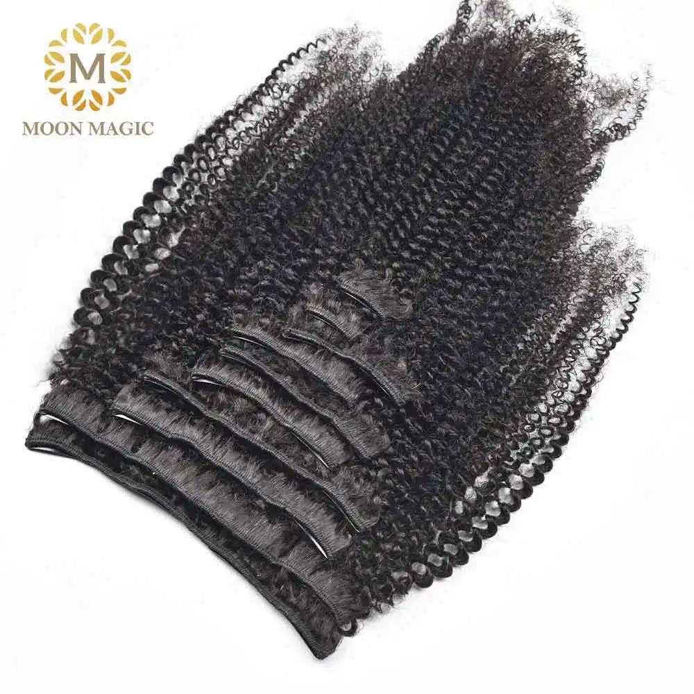 4B 4C афро кудрявый массовых человеческих волос для наращивания на заколках