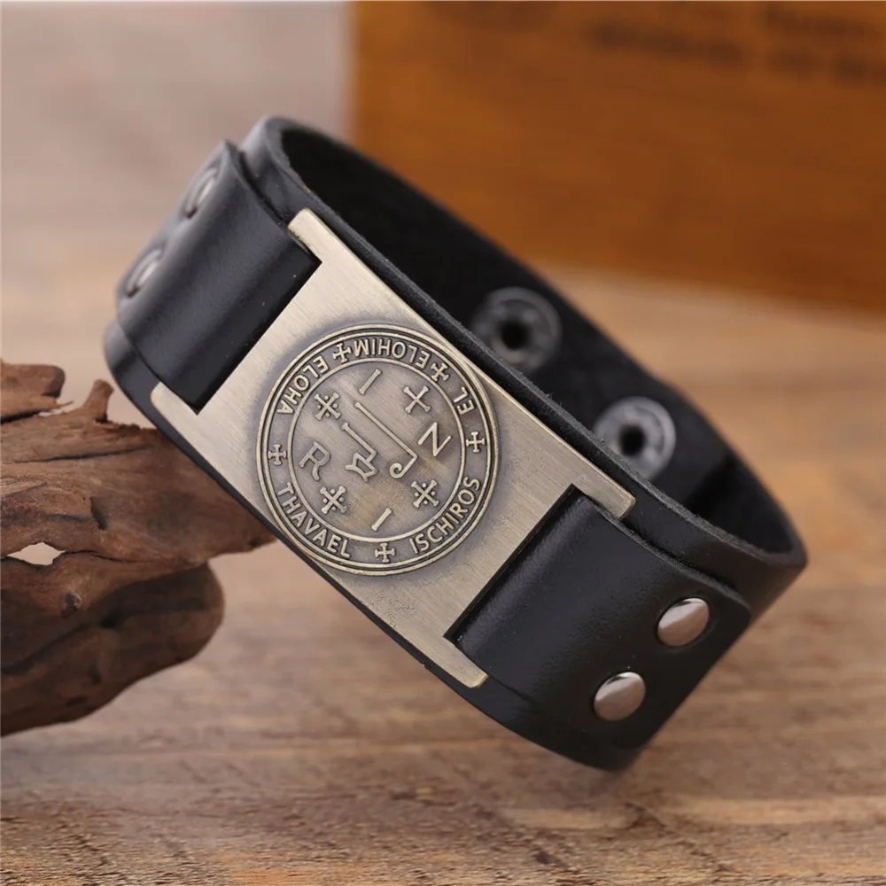 Браслет браслет из натуральной кожи ювелирное украшение соломонового талисмана