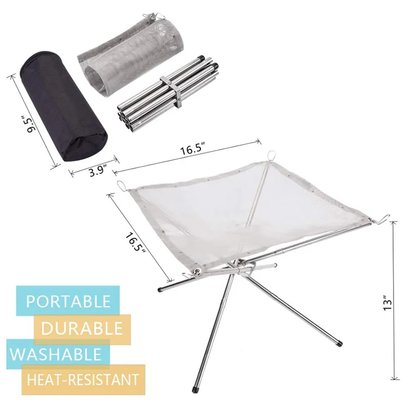 

Outdoor Fire Burn Pit Stand Portable Solid Fuel Rack Folding Stove Fire Frame Fast Heating Wood Charcoal Stove Camping Tool-35