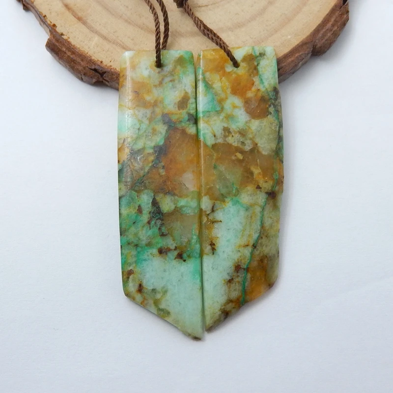 Натуральный хризолла драгоценный камень Самородок серьги из бисера