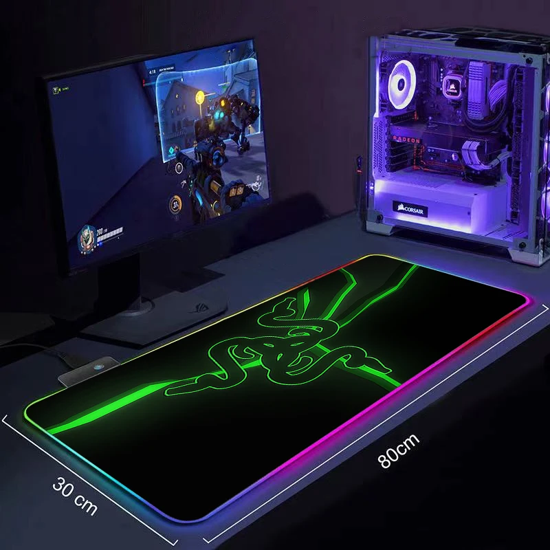 

Razer Logo Big Keyboard Desk Mat RGB Large Mouse Pad Gamer Big Mouse Mat Computer Mousepad LED Backlight Gaming Mause Pad