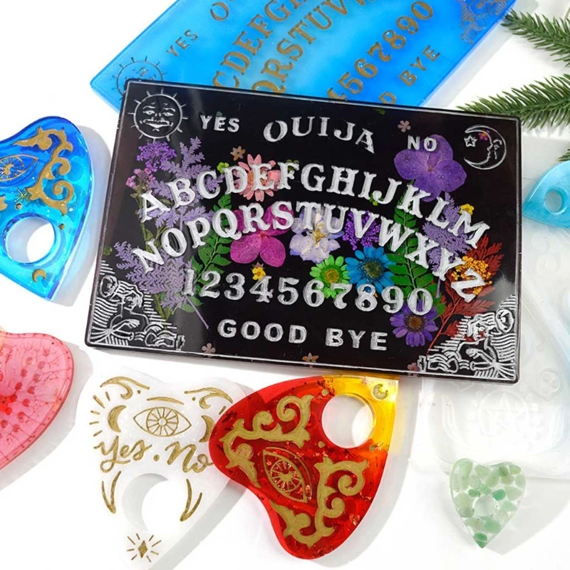 

2Pcs Ouija- Board Planchette Resin Molds Gothic Ouija- Board Game Silicone Molds