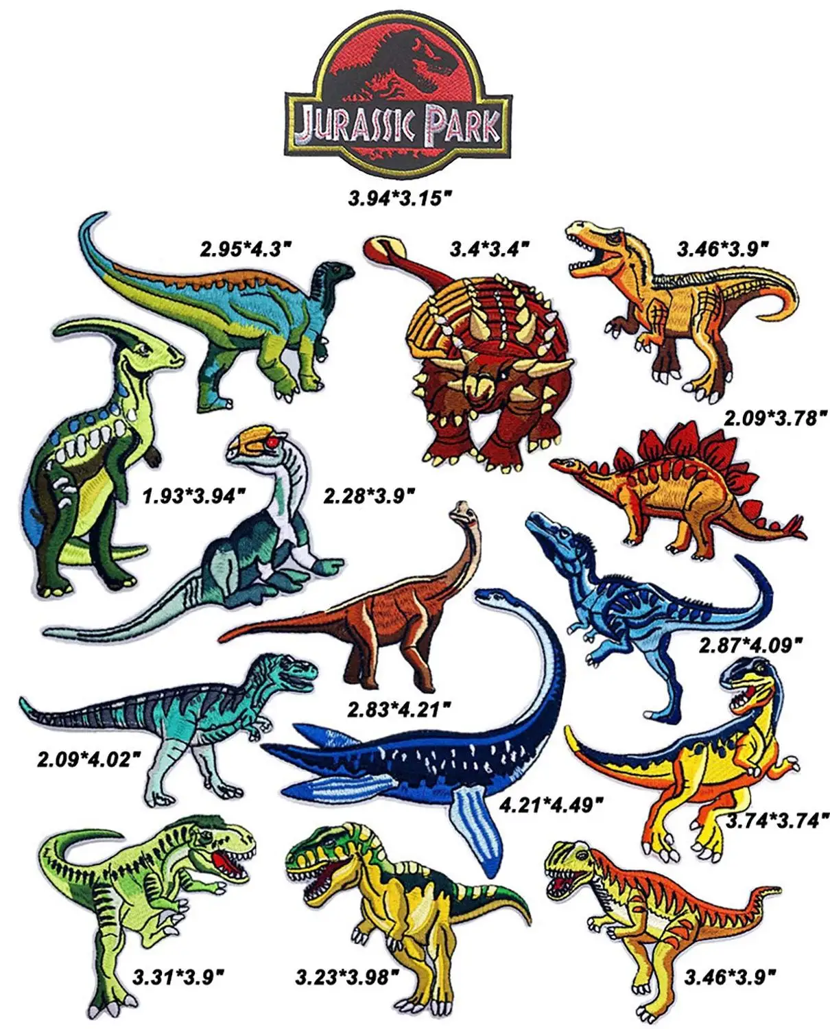 15 шт. эмблема динозавра Юрского периода ПРИШИТАЯ/железная вышивка сделай сам