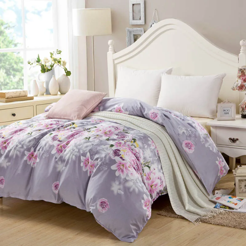 Классический комплект постельного белья зимний с рисунком морских цветов