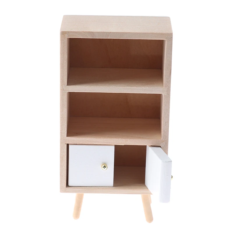 

1/12 Scale New Dollhouse Nordic Style Wooden Mini Shelf Flower Stand Doll House Handmade Furniture Model Accessories
